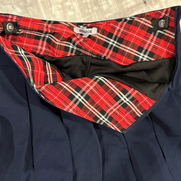 Girls Navy Pleated Skirt - Picture 3 of 3